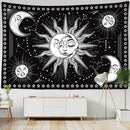 Celestial mandala hippie black & white wall hanging bedroom tapestry
