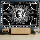 Celestial mandala hippie black & white wall hanging bedroom tapestry