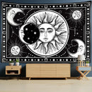 Celestial mandala hippie black & white wall hanging bedroom tapestry