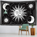 Celestial mandala hippie black & white wall hanging bedroom tapestry