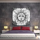 Celestial mandala tapestry black & white wall hanging bedroom decor
