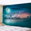 Celestial moon night sky beach tapestry bedroom wall decor
