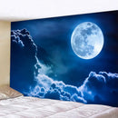 Celestial moon night sky beach tapestry bedroom wall decor