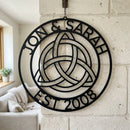 Custom Metal Wall Art - Personalized Celtic Knot Circle Monogram Sign