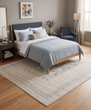 Center Pattern Natural Hand Loomed Wool Area Rug