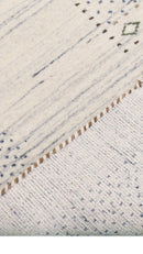 Center Pattern Natural Hand Loomed Wool Area Rug