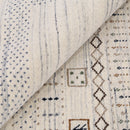 Center Pattern Natural Hand Loomed Wool Area Rug