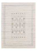 Center Pattern Natural Hand Loomed Wool Area Rug