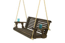 Amish Casual 3 Foot Roll Back Porch Swing in Dark Walnut with Clearcoat