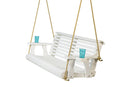 Amish Casual 3 Foot Roll Back Porch Swing in White Stain