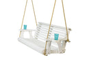 Amish Casual 4 Foot Roll Back Porch Swing in White Stain