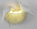 Ceramic bird and golden nest led wall lamp bedroom sconce