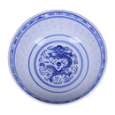 Ceramic dragon print nested bowls set blue & white dining room dishes