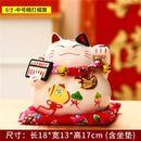 Ceramic maneki neko piggy bank floral white living room decor