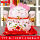 Ceramic maneki neko piggy bank floral white living room decor