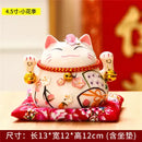 Ceramic maneki neko piggy bank floral white living room decor