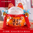 Ceramic maneki neko piggy bank floral white living room decor
