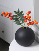 Ceramic Round Vase Black White