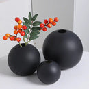 Ceramic Round Vase Black White