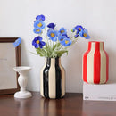 Ceramic Vase Black Red Striped