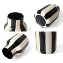 Ceramic Vase Black Red Striped
