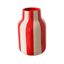 Ceramic Vase Black Red Striped