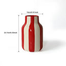 Ceramic Vase Black Red Striped