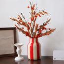 Ceramic Vase Black Red Striped