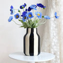 Ceramic Vase Black Red Striped