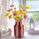 Ceramic Vase Black Red Striped