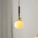 Ceramic walnut copper ribbed glass pendant light bedroom chandelier