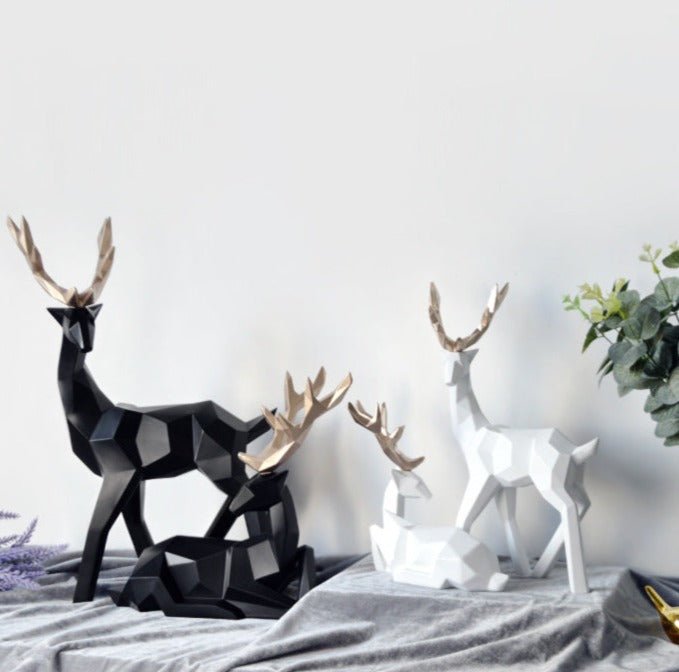 Cervidae Handcrafted Reindeer Figurines