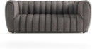 Charcoal Gray Vertical Channel Tufted 3 Piece Sofa Set