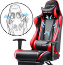 Brick Red Ergonomic Gaming Chair With Footrest And Reclining