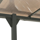 Outdoor Wall-Mounted Gazebo with Sloped Roof Design, UV Protection, and Durable Iron Frame, 14.76x9.22 FT, Gray