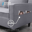 Light Grey Convertible Sofa Set With Storage Ottoman