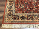 Persian Area Rug 8 x 11.6, Wool, Royal Hunting Scene, Vintage Couristan Rug, Red, Allover Pattern, Belgium Power Loomed