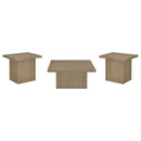 Devar 3-piece Square Cocktail Coffee End Table Set Latte