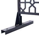 Outdoor & Indoor Privacy Screen Metal Privacy Screen 76' H×48' W Freestanding Decorative Privacy Screen Black Steel