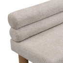 Upholstered Dining Bench, End of Bed, Entryway Bench, Boucle Ottoman for Dining Room, Bedroom, Living Room, Rubber Wood Leg 330 LBS Support, Light Grey