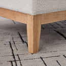 33.86'W Upholstered Wood Base Storage Ottoman with Reversible Lid Coffee Table, Foot Stool Square Footrest with Rubberwood Legs for Living Room Bedroom Entryway and Office, Ivory Boucle.