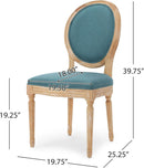 Phinnaeus Fabric Dining Chairs Set Dark Teal Two Piece