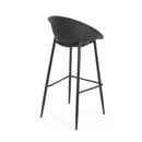 Modern Outdoor Gable Barstool Set of 2 with Weather-Resistant Design in Black Iron and Plastic