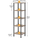 5 Tier Corner Shelf Stand Greige and Black No Tool Assembly
