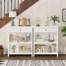 Bookcase With Drawer In White Oak Finish For Living Room