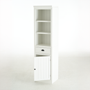 Retro Style 75'' Tall Display Shelf with Cabinet for Hallways Living Room Kitchen - White