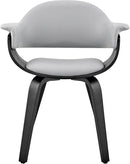 Adalyn Faux Leather Dining Room Accent Chair Gray Black Wood Base