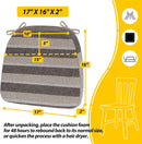 D Shaped Chair Cushions 2 Inch Thick 17 by 16 4 Pack