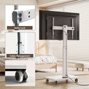 Rolling TV Stand On Wheels For 32 To 75 Inch TVs With 40 Degree Swivel