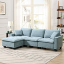 100x59" Modern Convertible Sectional Sofa,L-shaped Reversible Couch Set with Free Pillows,4 Seat Suede Velvet Sleeper Sofa with Ottoman for Living Room,Apartment,Office,3 Colors